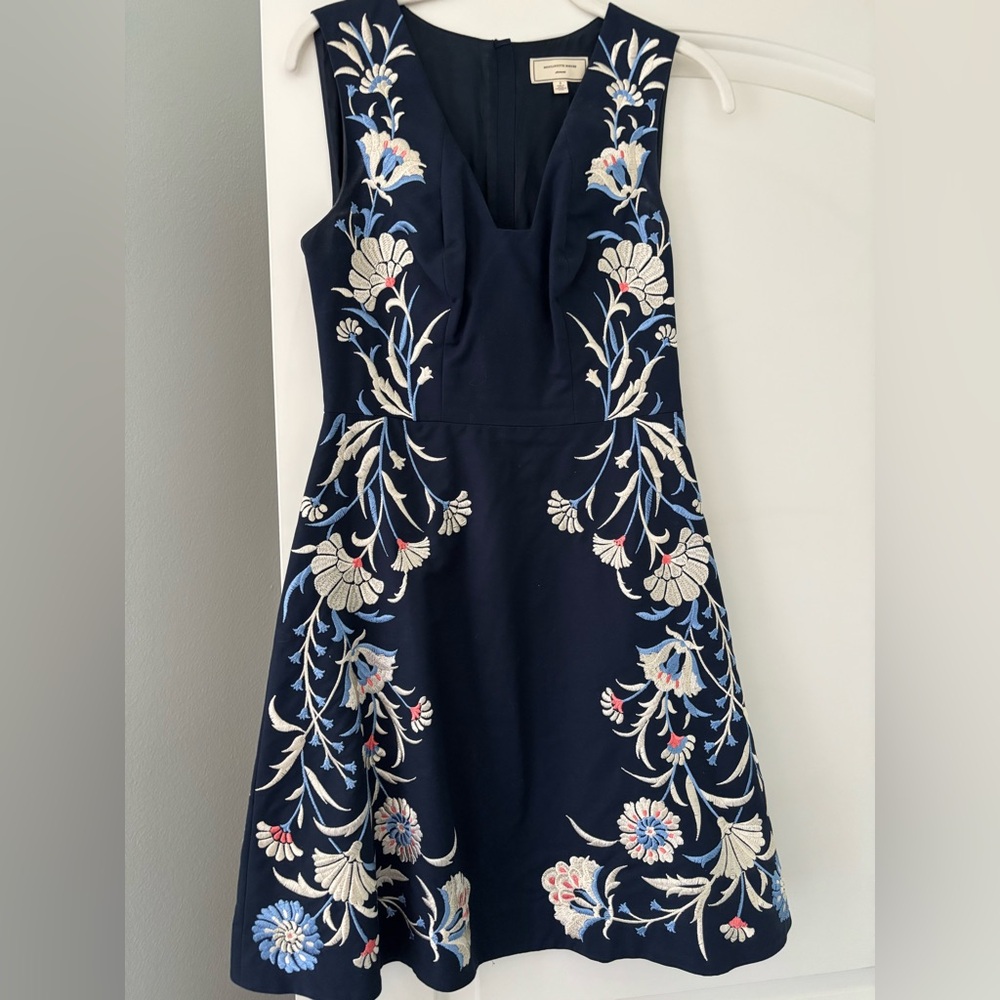Moulinette Soeurs Navy Floral Mini Dress